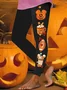 Halloween Women's Casual Slim Fit Leggings Pumpkin Pattern