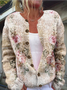Vintage Gradient Long Cardigan – Button Front, Loose Fit