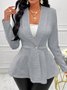 Women's Thickened New Jacquard Texture Single Pearl Button Slim Fit Long Sleeve Jacket