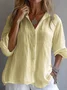 Casual Plain Shirt Collar Shirt
