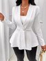 Women's Thickened New Jacquard Texture Single Pearl Button Slim Fit Long Sleeve Jacket