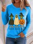 Halloween Women's T-Shirt Graphic Elegant Casual Long Sleeve Crew Neck Regular Top