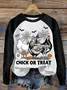 Halloween Women's Pullover Animal Pattern Fashion Casual Long Sleeves Crew Neck