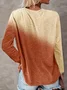 Women's Long Sleeve T-shirt Spring/Fall Green Ombre Printing Jersey Crew Neck Daily Going Out Casual Top