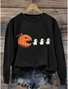 Women's Sweatshirt Pattern Pumpkin Casual Long Sleeve Crew Neck Regular Top