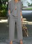 Women's Split Joint Plain Commuting Going Out Matching Outfit Caramel Street Spring/Fall Multi-Piece Set Matching Set