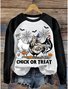 Halloween Women's Pullover Animal Pattern Fashion Casual Long Sleeves Crew Neck