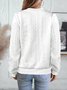 Plain V Neck Regular Fit Casual Sweatshirt