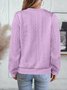 Plain V Neck Regular Fit Casual Sweatshirt