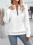Plain V Neck Regular Fit Casual Sweatshirt