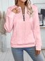Plain V Neck Regular Fit Casual Sweatshirt