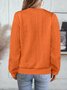 Plain V Neck Regular Fit Casual Sweatshirt