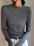 Women's Modal Bottoming Shirt Solid Color Autumn Clothes Half-High Collar Round Collar Small Stand Collar Top