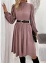 Plain Casual Dress With No