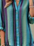 Women's Simple Striped Pattern Shirt Retro Elegant Spring And Autumn Style Daily Casual Top