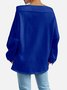 Women's Solid Color Sweatshirt Fashionable Everyday Street Off-Shoulder Drawstring Top