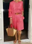 Women's Split Joint Plain Daily Going Out Two-Piece Set White Casual Spring/Fall Top With Pants Matching Set