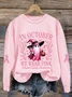 Women's October Halloween Pink Ghost Breast Cancer Awareness Warrior Crew Neck Long Sleeve Sweatshirt
