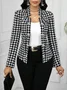 Stand Collar Casual Cotton Geometric Jacket