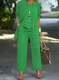 Women's Split Joint Plain Commuting Going Out Matching Outfit Caramel Street Spring/Fall Multi-Piece Set Matching Set
