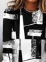 Geometric Cotton Vintage Regular Fit Sweatshirt