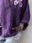 Women's Alzheimer's Purple Floral Casual Shirt