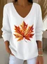 Cotton V Neck Casual Sweater
