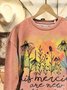 Casual Plants Crew Neck Regular Fit Sweatshirt