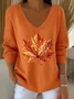 Cotton V Neck Casual Sweater