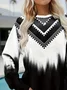 Women's Abstract Casual Long Sleeve Crew Neck Sweatshirt