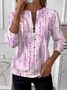 Women's Retro Polka Dot Design Everyday Long Sleeve Center Front Zip Sweatshirt