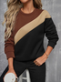 Women's Colorblock Printed Casual Round Neck Long Sleeve Sweatshirt