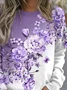 Printing Casual Loose Crew Neck Sweatshirt