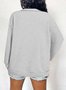 Plain Simple Cotton-Blend Loose Sweatshirt