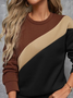 Women's Colorblock Printed Casual Round Neck Long Sleeve Sweatshirt