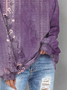 Crew Neck Printing Floral Casual Sweatshirt
