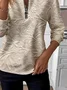 Women's Artistic Floral Design Everyday Long Sleeve Center Front Zip Sweatshirt