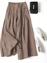 Women's  Elastic Waist H-Line Wide Leg Pants Daily Going Out Pants Yellow Casual Split Joint Plain Spring/Fall Pants