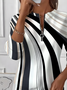 Women's Artistic Stripe Design Everyday Long Sleeve Center Front Zip Sweatshirt