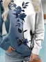 Crew Neck Casual Printing Floral Sweatshirt