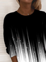 Women's Abstract Print Casual Long Sleeve Crew Neck Sweatshirt