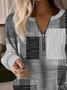Crew Neck Zipper Casual Sweatshirt