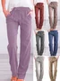 Cotton Regular Fit Casual Plain Pants