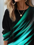Women's Abstract Print Casual Long Sleeve Crew Neck Sweatshirt