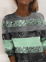 Women's Abstract Print Casual Long Sleeve Crew Neck Sweatshirt