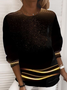 Women's Abstract Print Casual Long Sleeve Crew Neck Sweatshirt