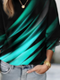 Women's Abstract Print Casual Long Sleeve Crew Neck Sweatshirt