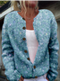 Women Casual Spring/Fall 3D Printing Holiday Loose Cardigan