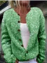 Women Casual Spring/Fall 3D Printing Holiday Loose Cardigan