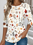 Casual Long Sleeve Round Neck T-Shirt